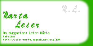 marta leier business card