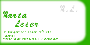 marta leier business card